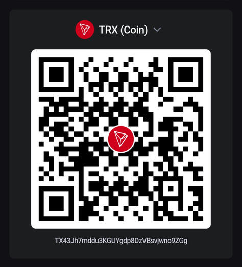 Tron ( trc20 ) TX43Jh7mddu3KGUYgdp8DzVBsvjwno9ZGg